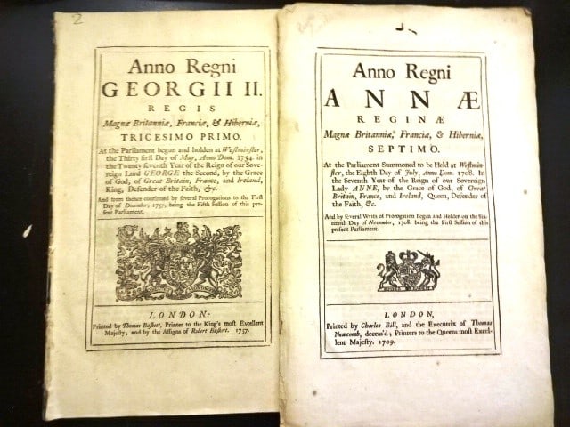 1698-1757 Three English Acts of Three Monarchs - 2