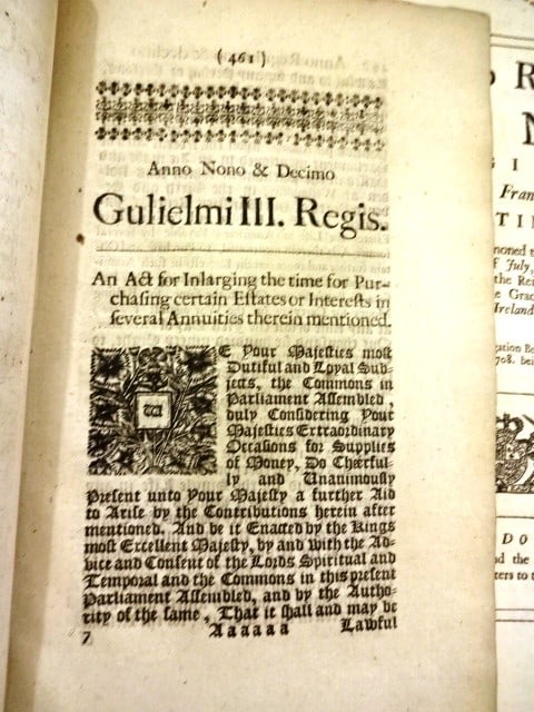 1698-1757 Three English Acts of Three Monarchs - 3