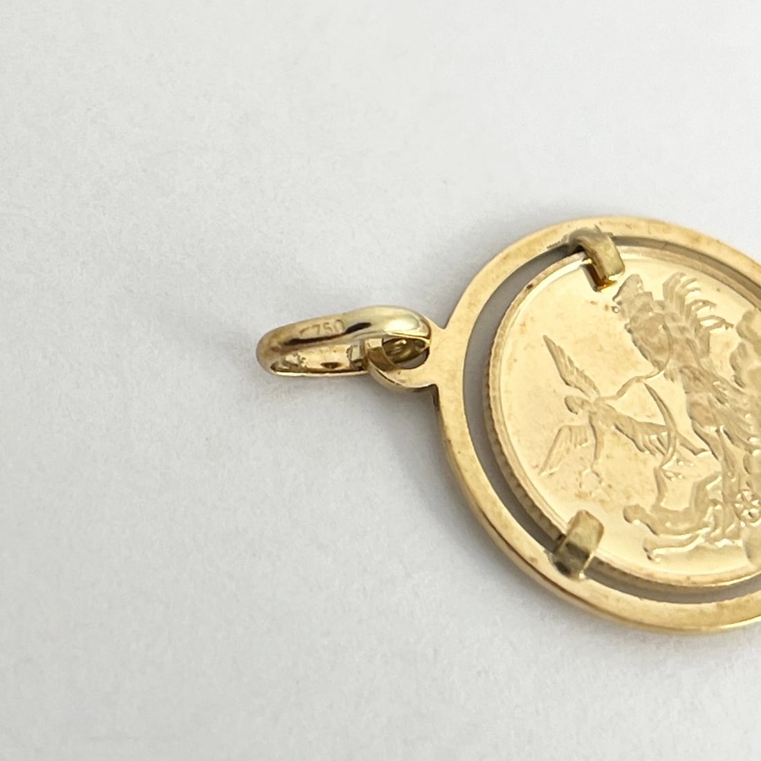 Vintage 1970's Italian Unoaerre Giampaoli Charm Pendant 18K Yellow Gold, 2.35 Gr - 6