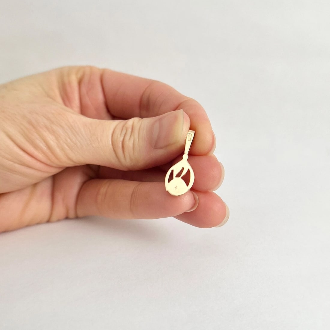 Vintage Teardrop Necklace Pendant Charm 14K Pink Rose Gold, 1.18 Grams - 4