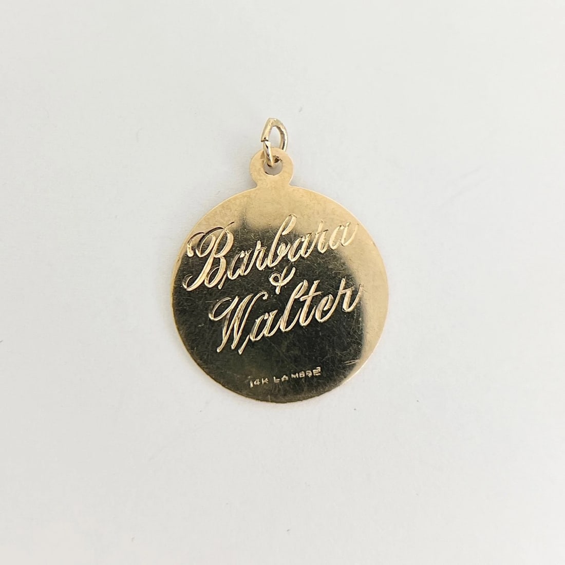 Vintage 1950's A Date To Remember Disc Charm Pendant 14K Yellow Gold, 3.31 Grams - 5