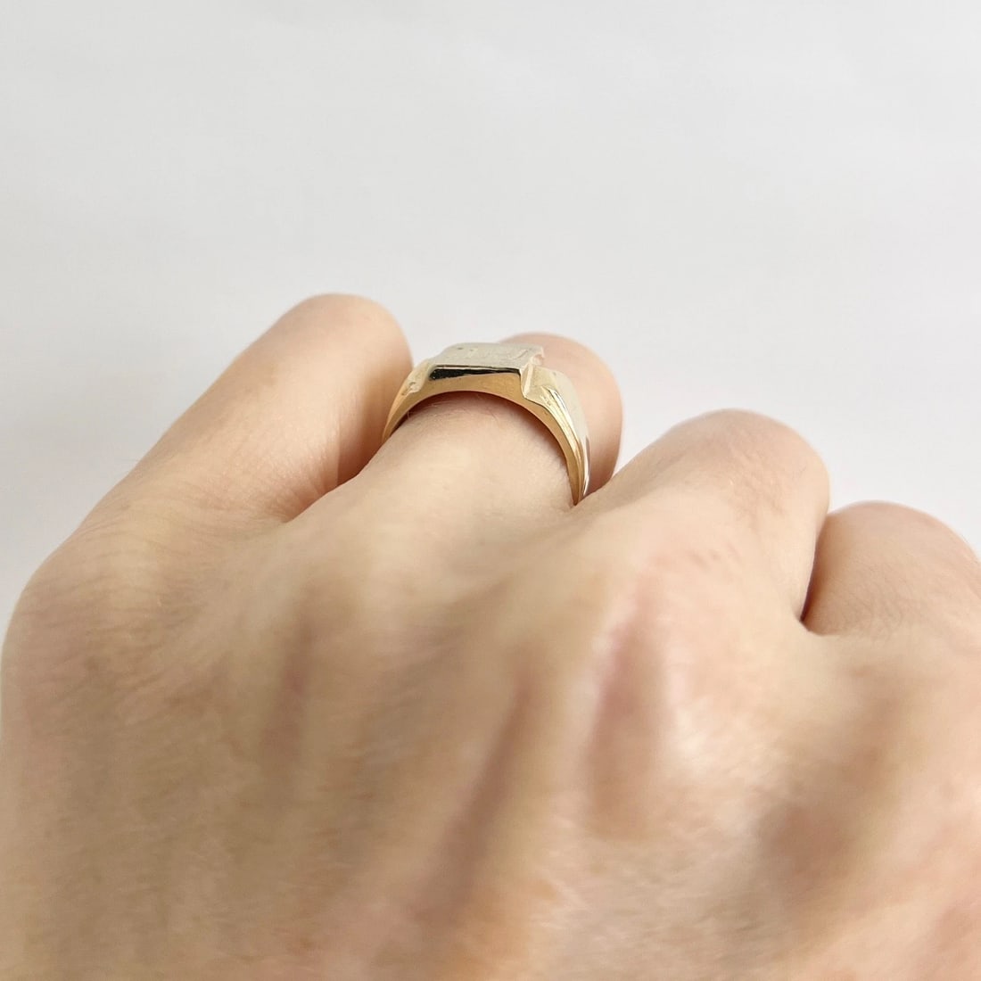 Vintage 1940's Letter AJ Initial Signet Ring 14K Gold, 4.16 Grams - 4