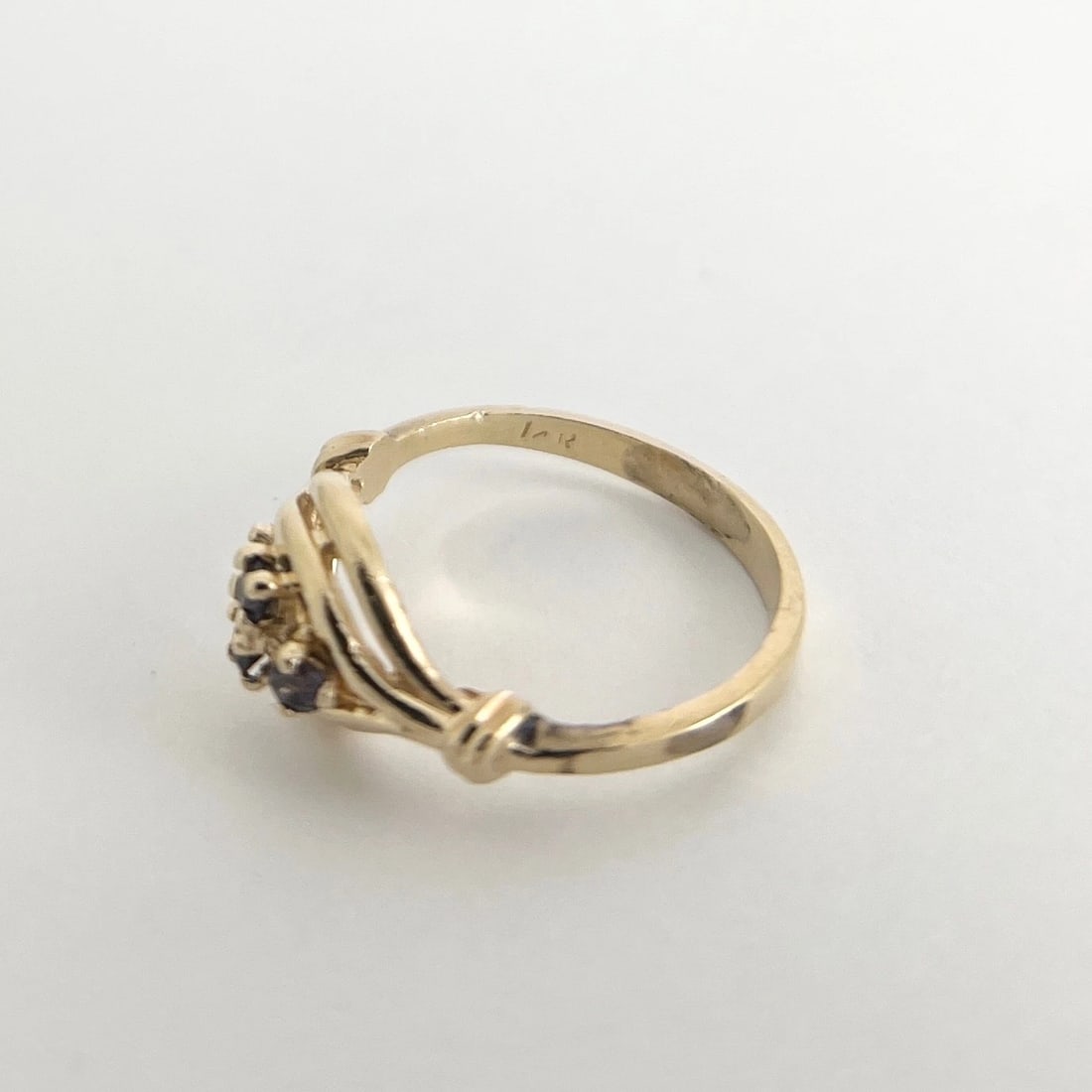 Vintage 1930's 1940's Amethyst Cluster Gemstone Ring 14K Gold, 1.94 Grams - 7