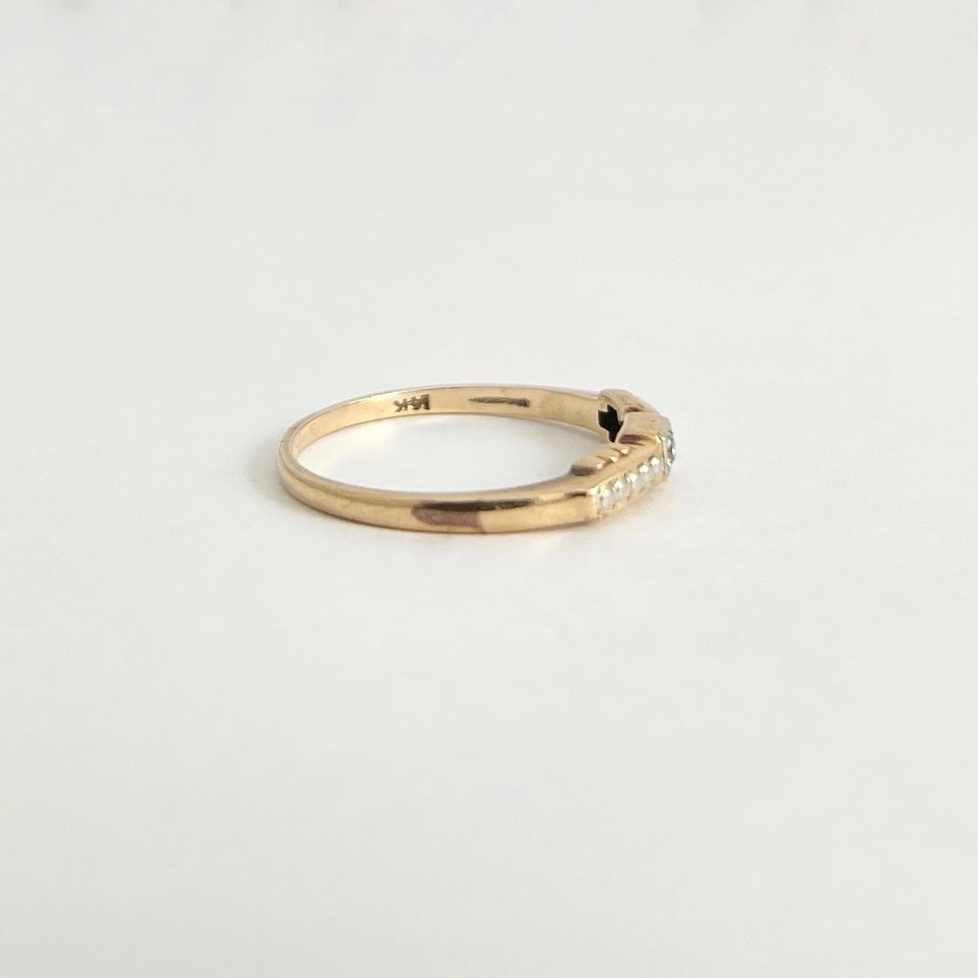 Vintage 1930's Two-Tone Solitaire Diamond Ring 14K Yellow Gold, 1.14 Grams - 5