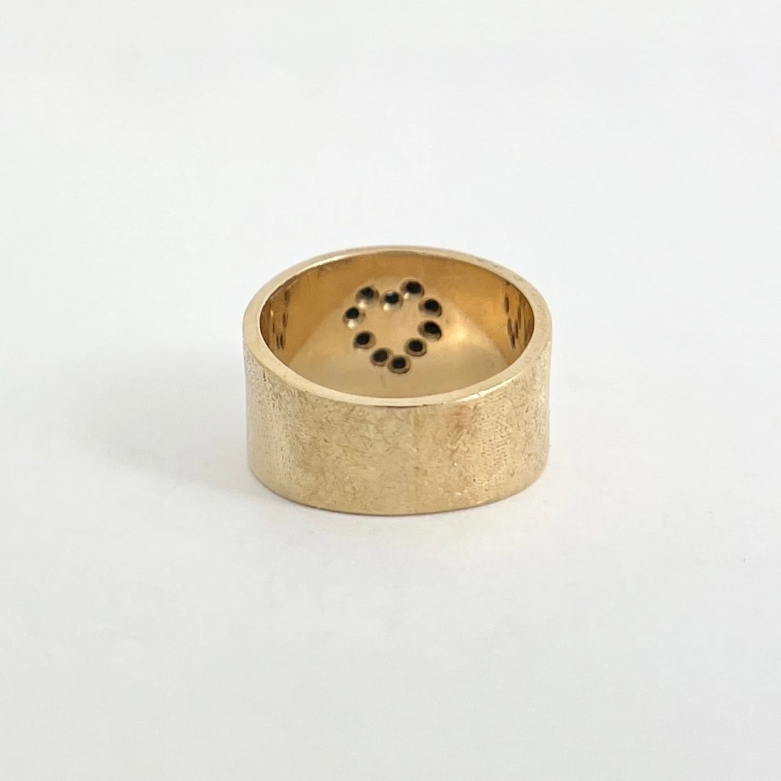 Vintage 1950's Wide Pave Diamond Heart Ring 14K Yellow Gold, 7.64 Grams - 6