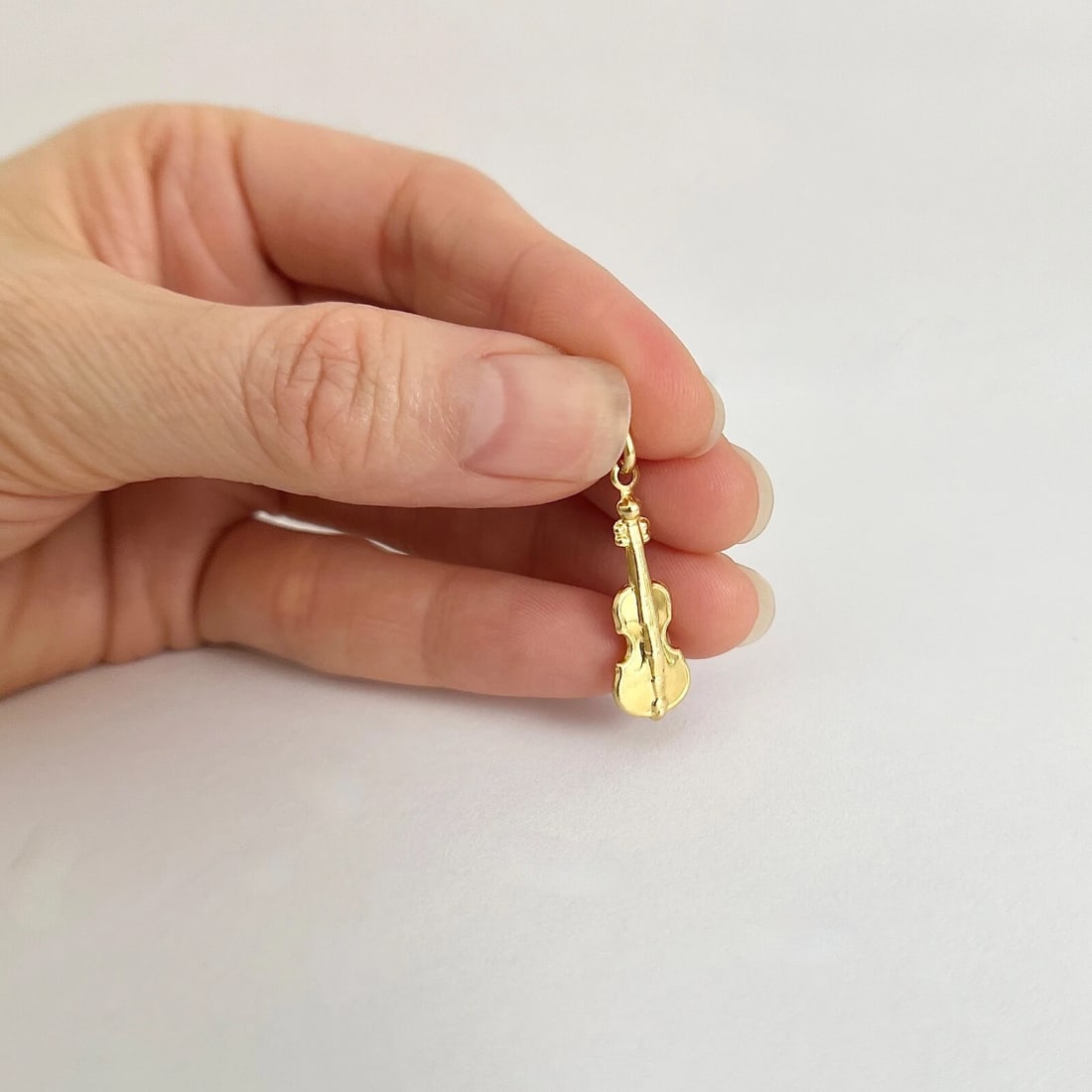 Vintage 1950's Violin Viola Cello Musical Charm 18K Yellow Gold, 1.41 Grams - 5