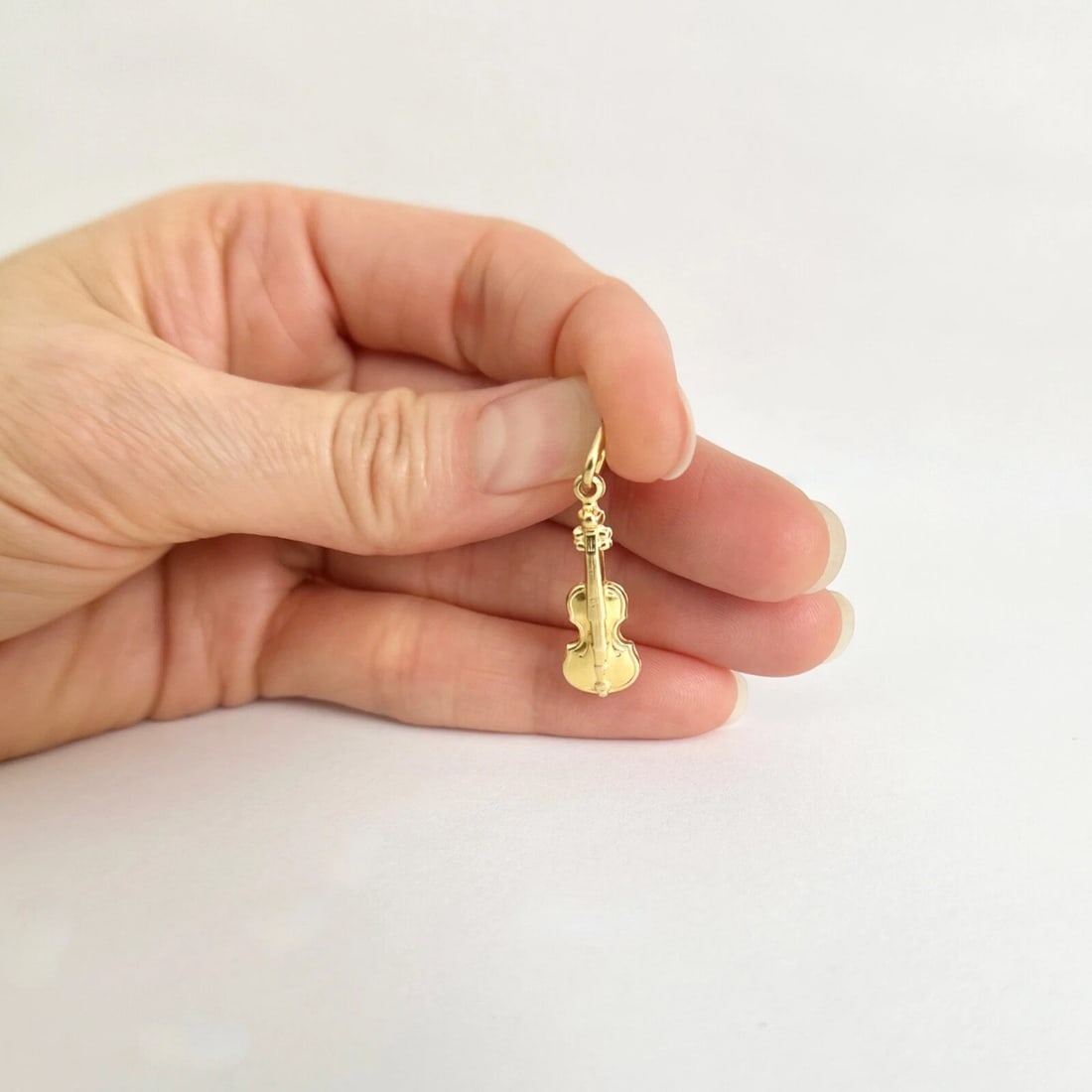 Vintage 1950's Violin Viola Cello Musical Charm 18K Yellow Gold, 1.41 Grams - 6
