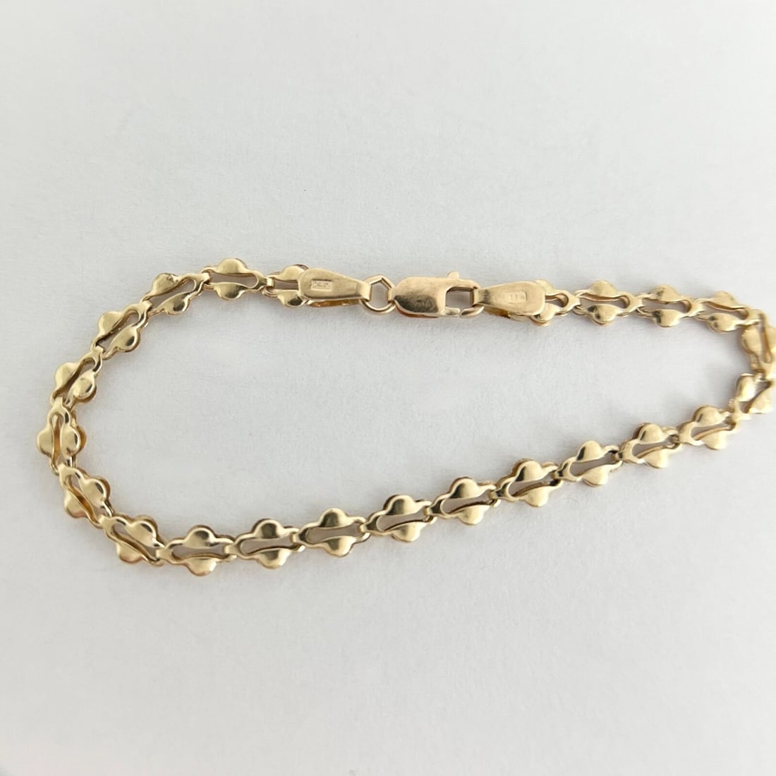 Vintage Child's Italian Chain Link Bracelet 14K Yellow Gold, 5.5 Inches, 2.58 Gr - 7