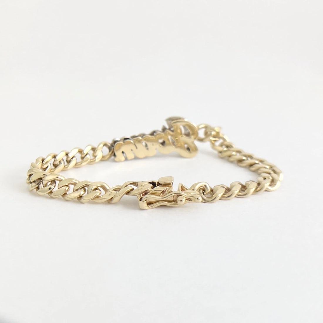 Vintage Joan Diamond Name ID Curb Chain Bracelet 14K Yellow Gold, 17.52 Grams - 8