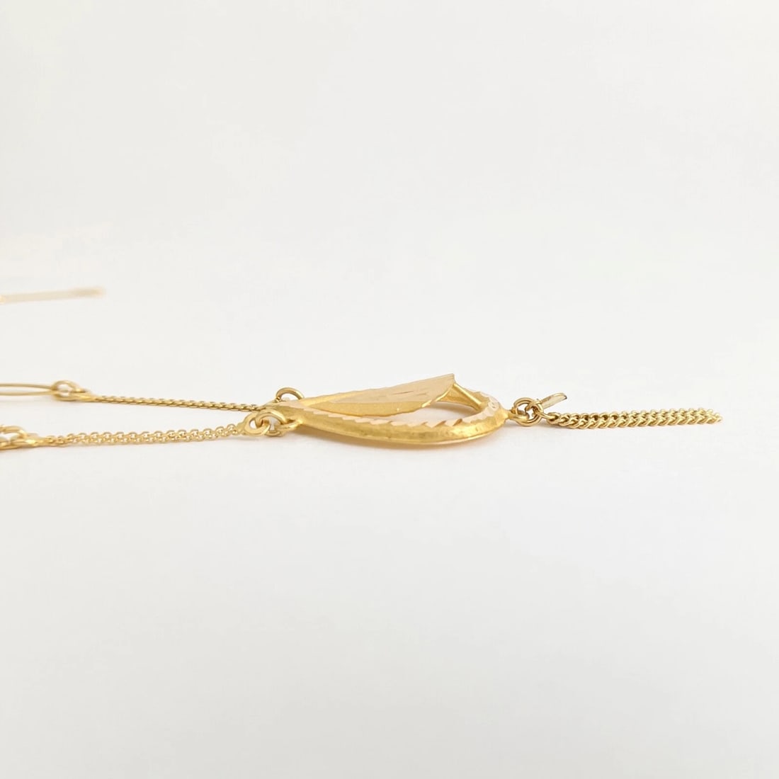 Vintage Teardrop Tassel Pendant Necklace 22K Yellow Gold, 18.75 Inch, 8.43 Grams - 6