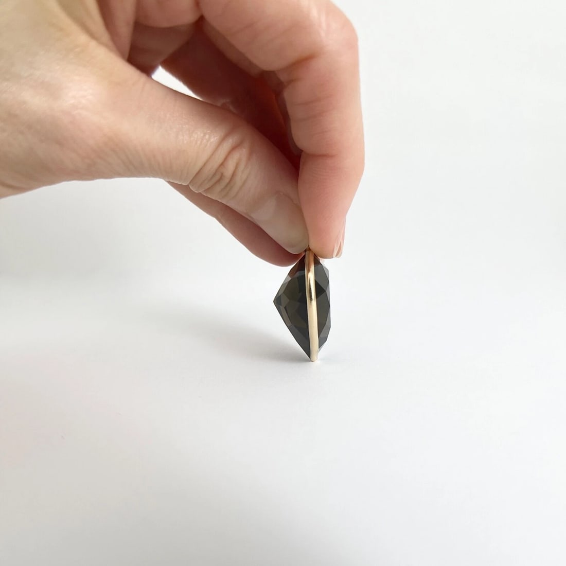 Vintage 1960's Heart Brown Smoky Quartz Pendant Charm 12K Yellow Gold, 8.86 Gr - 4