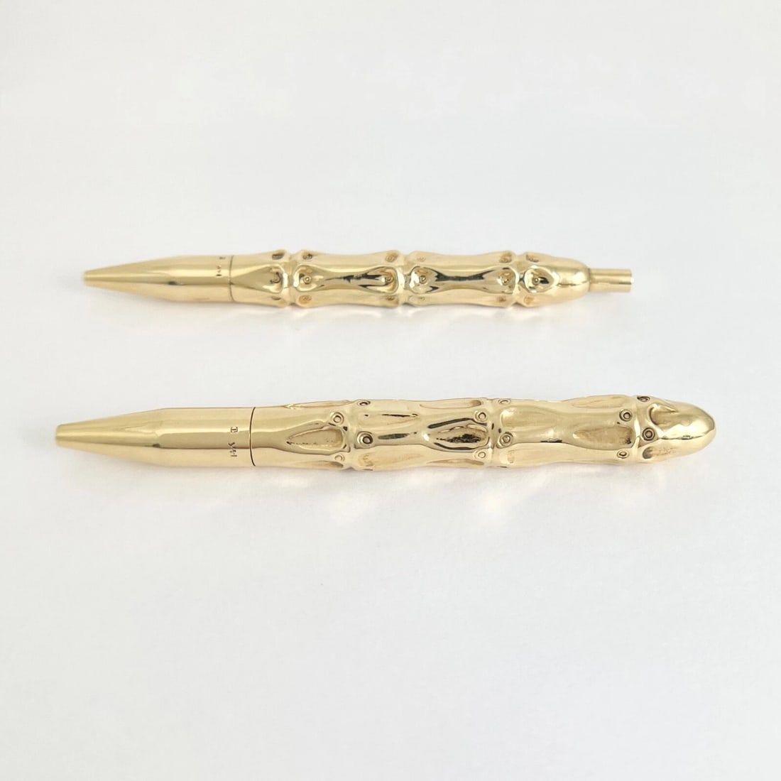 Vintage 1940's Louis Tamis Bamboo Pen and Pencil Set 14K Yellow Gold, 52.11 Gram - 3