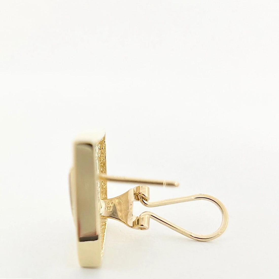 Vintage Geometric Black Onyx Diamond Drop Earrings 14K Yellow Gold, 9.82 Gram - 8