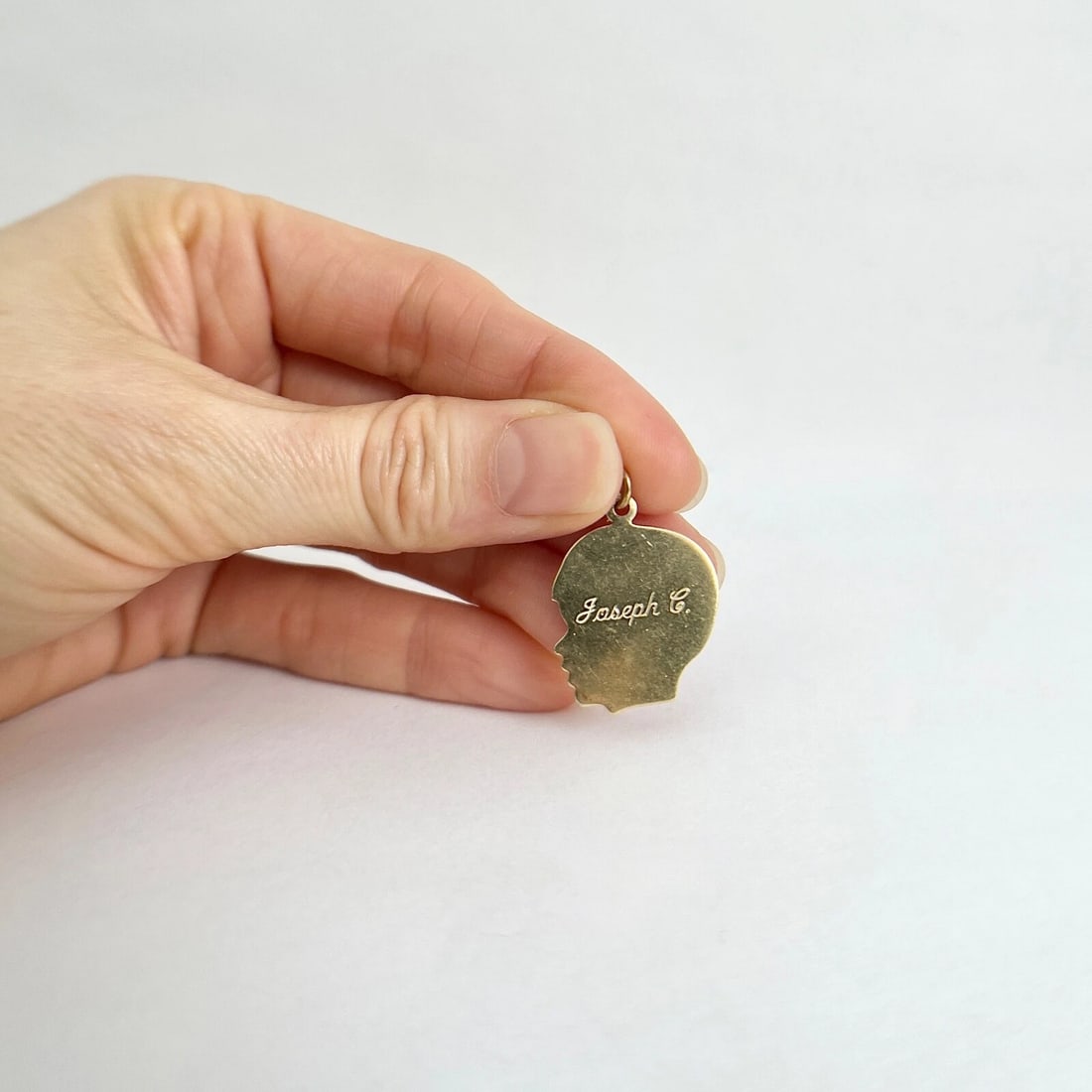 Vintage 1960's 1970's Joseph Boy Head Pendant Charm 14K Yellow Gold 2.37 Gr - 3