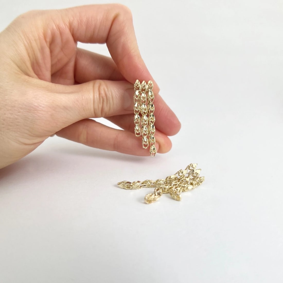 Vintage Multi Chain Dangle Drop Earrings 14K Yellow Gold, 4.47 Grams - 3