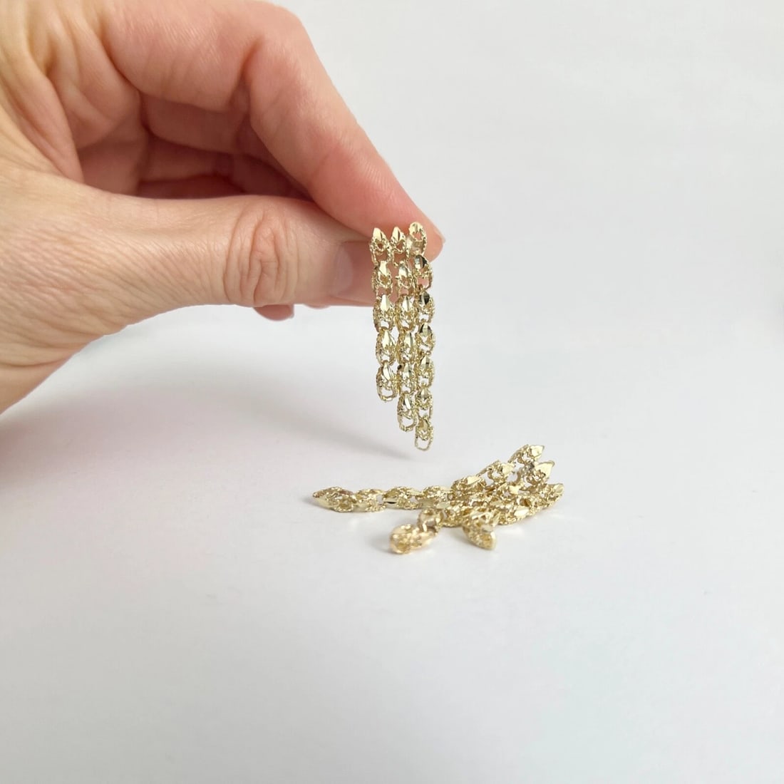 Vintage Multi Chain Dangle Drop Earrings 14K Yellow Gold, 4.47 Grams - 5