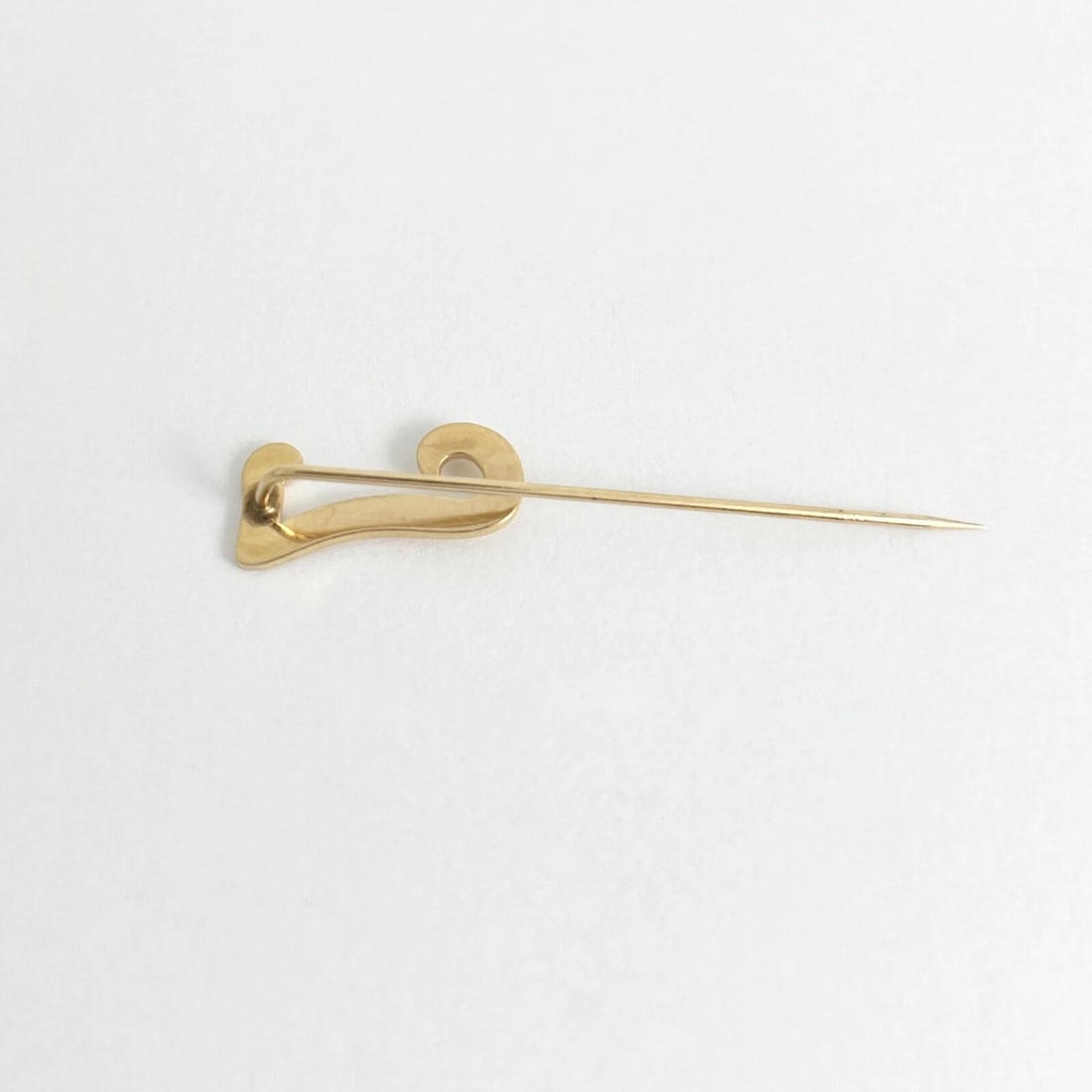 Vintage 1980's Letter T Initial Lapel Stick Pin 14K Yellow Gold, 1.35 Grams - 9