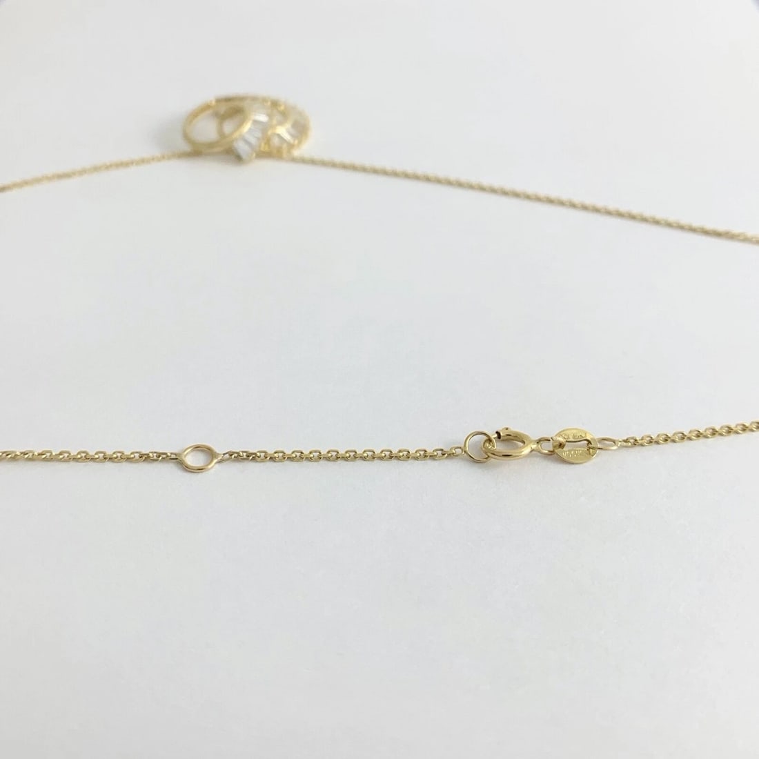 Vintage CZ Cubic Zirconia Open Heart Pendant Necklace 14K Yellow Gold, 5.08 Gram - 10