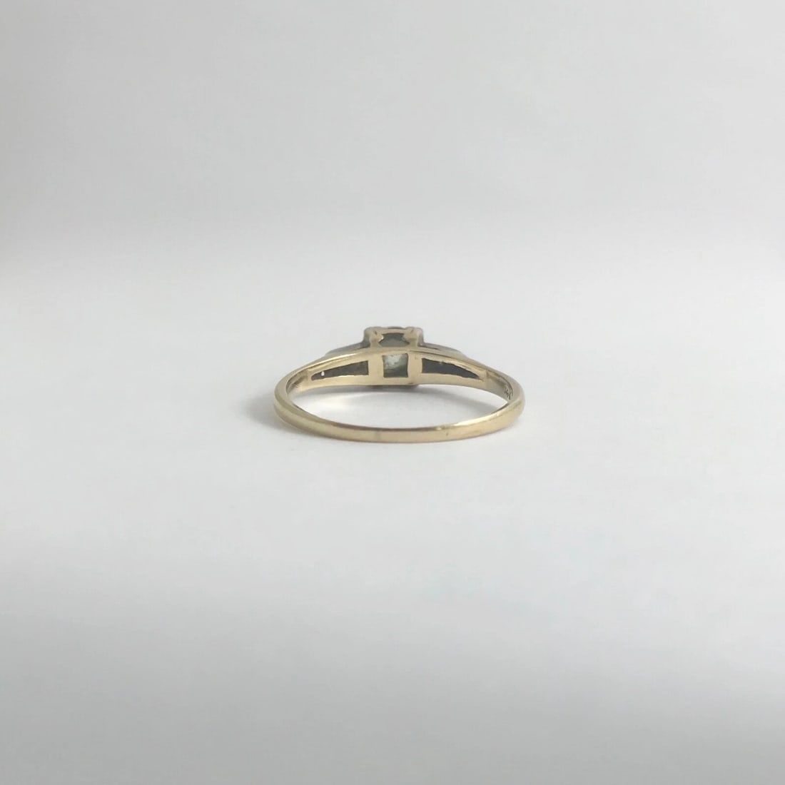 Vintage 1930's European Cut Diamond Engagement Ring 14K Yellow White Gold 1.78 G - 11