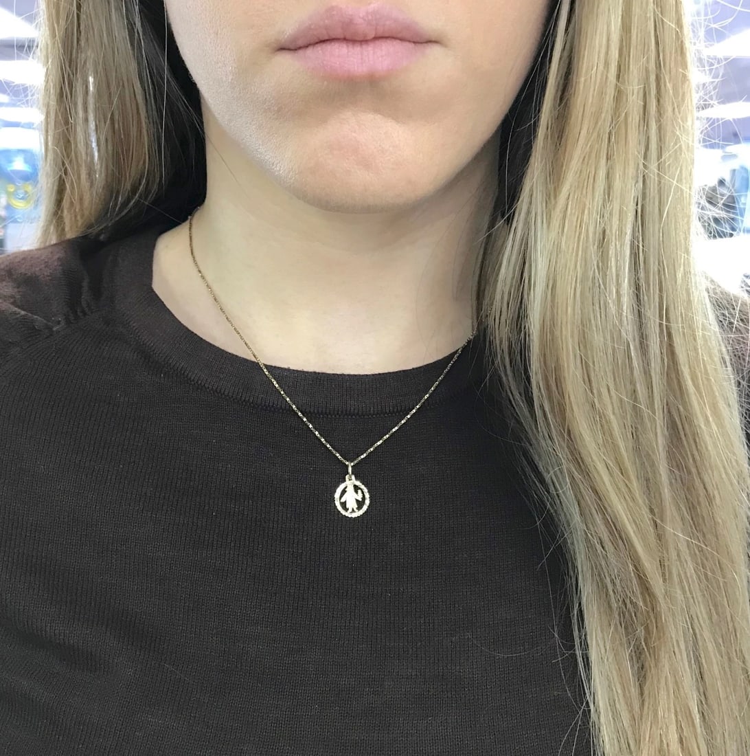 Vintage Arborist Tree Pendant Necklace 10K Yellow Gold 16 Inches, 2.44 Grams - 10