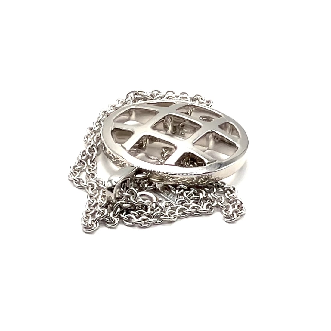 Authentic! Cartier 18k White Gold Pasha Large Pendant Chain Necklace (1 of 10)