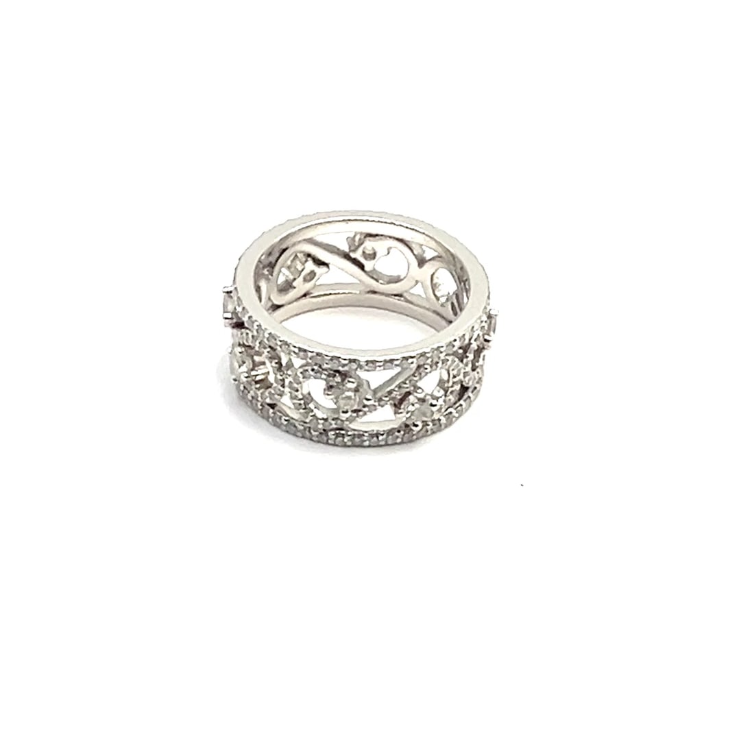 Authentic! Tiffany & Co Platinum Diamond Enchant Scroll Wide Band Ring Size 6: Authentic! Tiffany & Co Platinum Diamond Enchant Scroll Wide Band Ring Size 6 About This Piece: The Authentic Tiffany & Co Platinum Diamond Eternal Enchant Wide Band Ring is a testament to exquisite c
