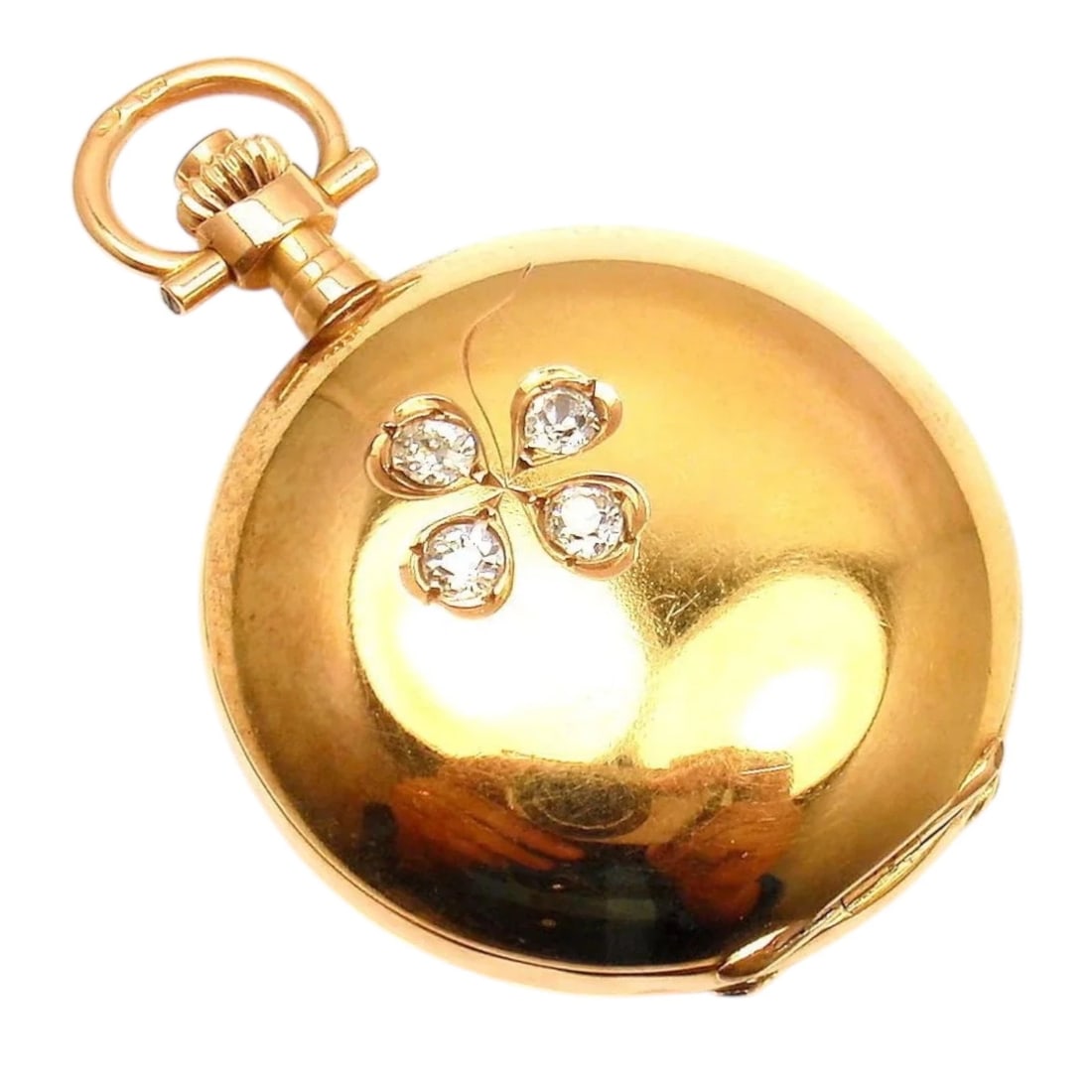Vintage! Swiss Yellow Gold Diamond Ladies Pocket Watch High Grade Movement (1 of 9)