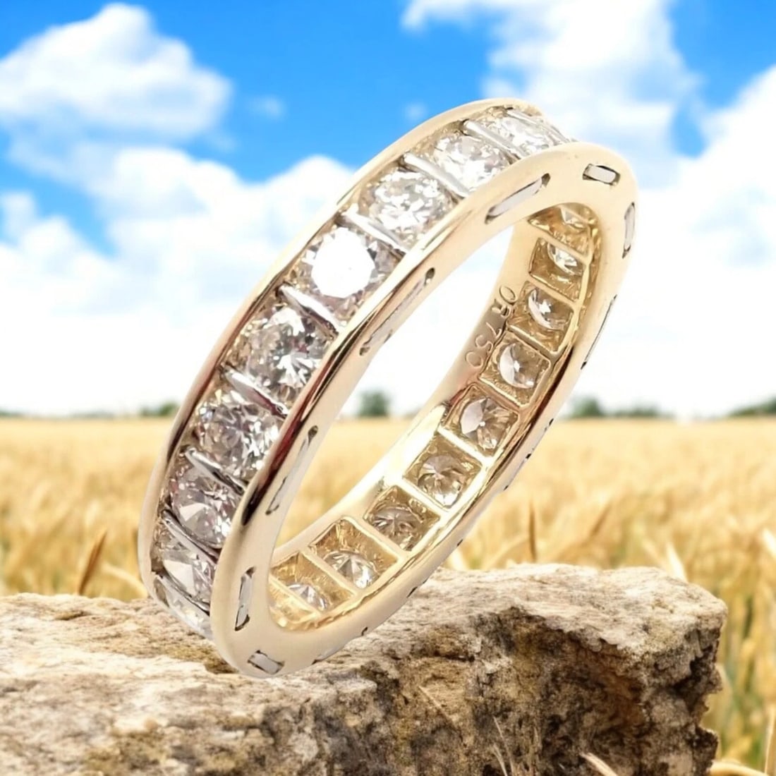 Authentic Vintage Cartier Stitches 18k Gold Diamond Eternity Band Ring Size 5: Authentic Vintage Cartier Stitches 18k Gold Diamond Eternity Band Ring Size 5 About This Piece: Crafted in 18k gold, this vintage Cartier Stitches eternity band ring seamlessly weaves timeless eleganc