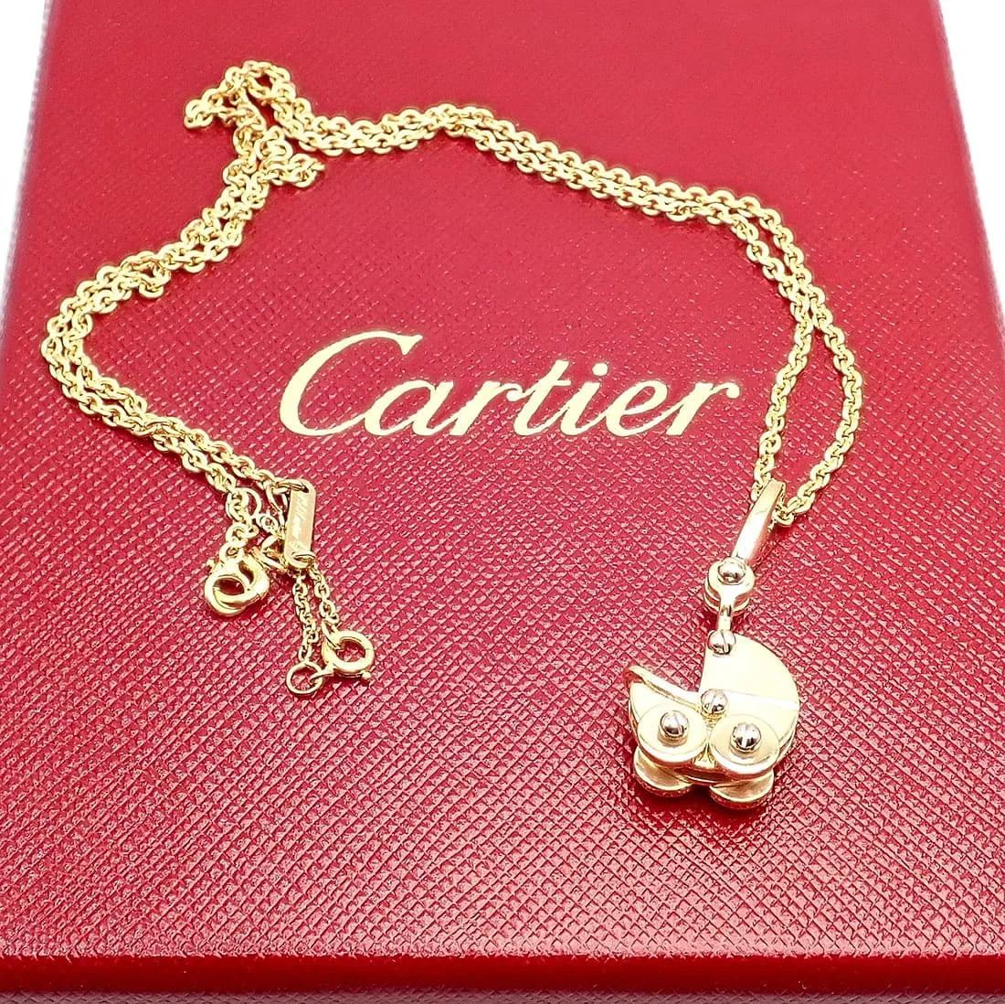Authentic! Cartier 18k Yellow Gold Baby Carriage Stroller Charm Pendant Necklace (1 of 11)