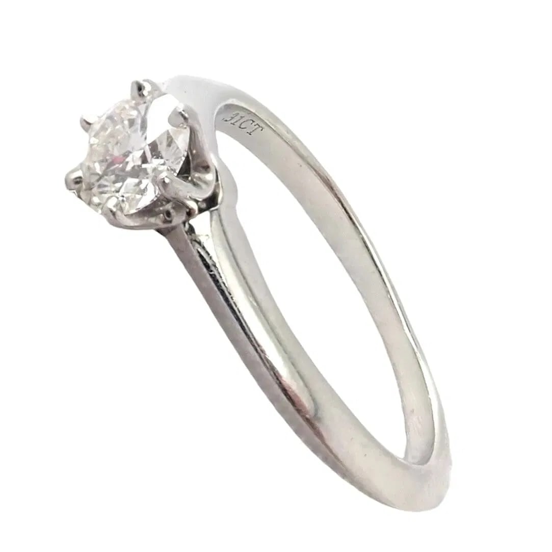 Authentic Tiffany & Co. Platinum 0.31ct Diamond G/VS1 Engagement Ring 4.25 Cert (1 of 12)