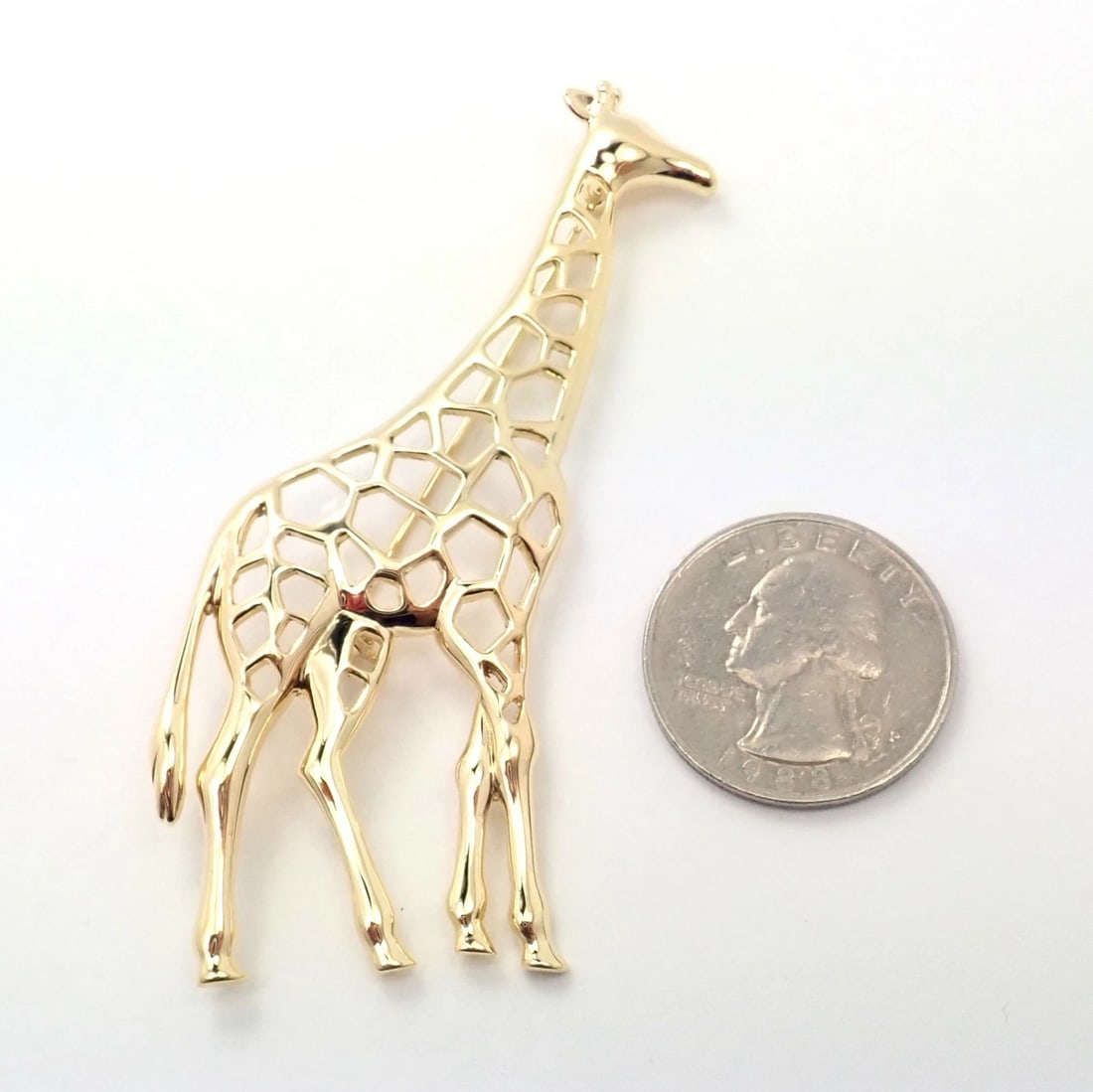 Rare! Authentic Mikimoto 18k Yellow Gold Large Giraffe Pin Brooch (1 of 6)