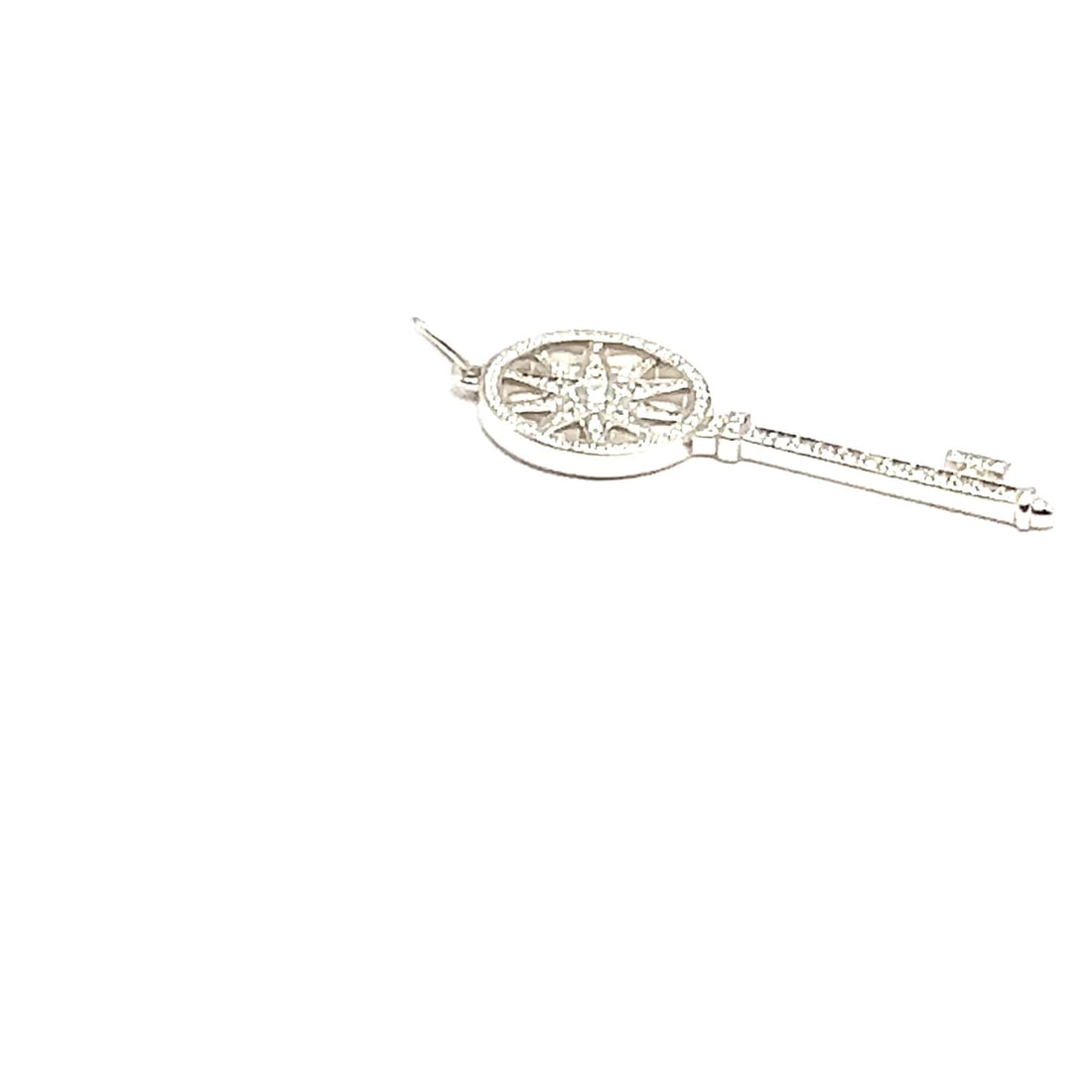 Authentic! Tiffany & Co Platinum Diamond Key Star Pendant Necklace: Authentic! Tiffany & Co Platinum Diamond Key Star Pendant Necklace About This Piece: This authentic Tiffany & Co. necklace features a platinum key pendant, artistically designed with a star motif at i