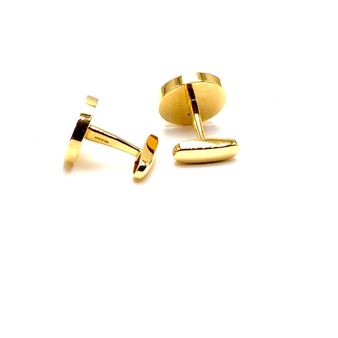 Authentic! Bvlgari Bulgari 18k Yellow Gold Mother Of Pearl Cufflinks (1 of 7)