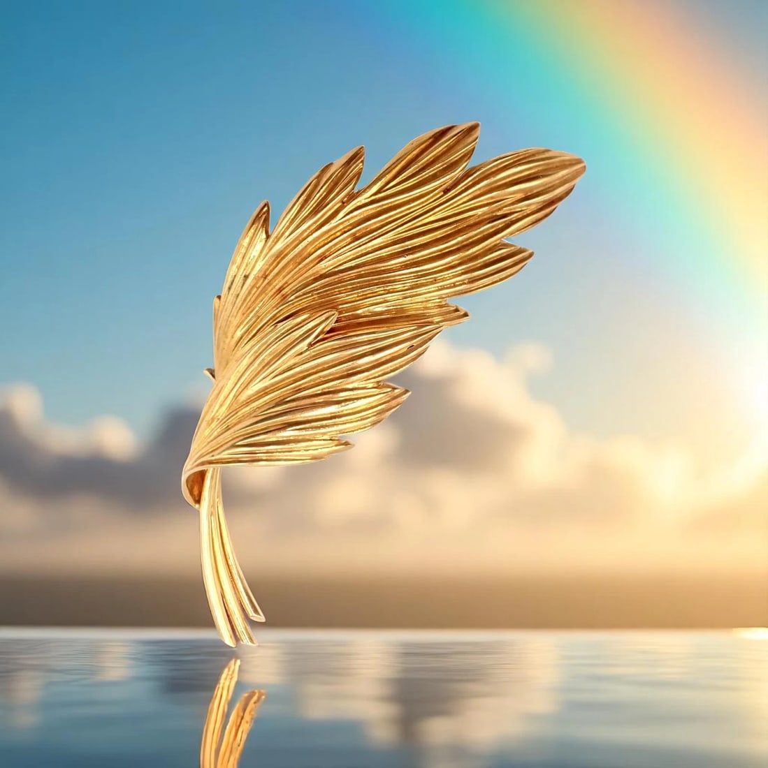 Vintage! Tiffany & Co. 18k Yellow Gold French Leaf Large Pin Brooch: Vintage! Tiffany & Co. 18k Yellow Gold French Leaf Large Pin Brooch About This Piece: This vintage Tiffany & Co. large brooch is masterfully crafted in 18k yellow gold, showcasing an elegant French le