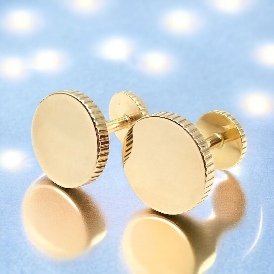 Rare! Vintage Tiffany & Co. 18k Yellow Gold Coin Edge Circle Cufflinks 2003 (1 of 5)