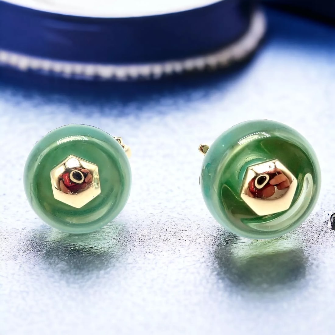 Authentic! Vintage Marina B 18k Yellow Gold Pneu Crystal Earrings: Authentic! Vintage Marina B 18k Yellow Gold Pneu Crystal Earrings Authentic! Vintage Marina B 18k Yellow Gold Pneu Crystal Earrings Product Description About This Piece: These vintage Marina B earring