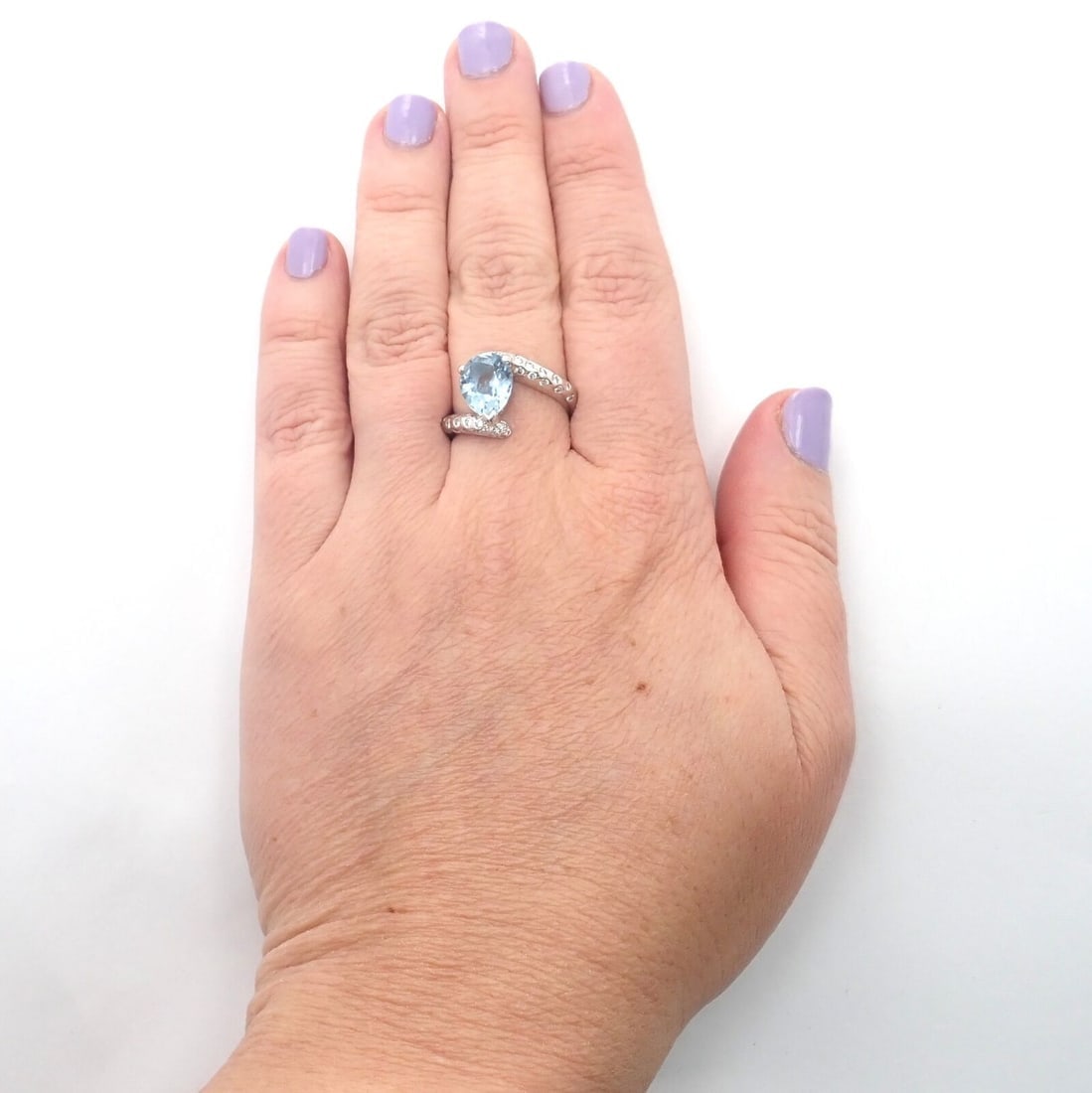 Authentic! Chanel Comete Star 18k White Gold Diamond 2.25ct Aquamarine Ring (1 of 9)