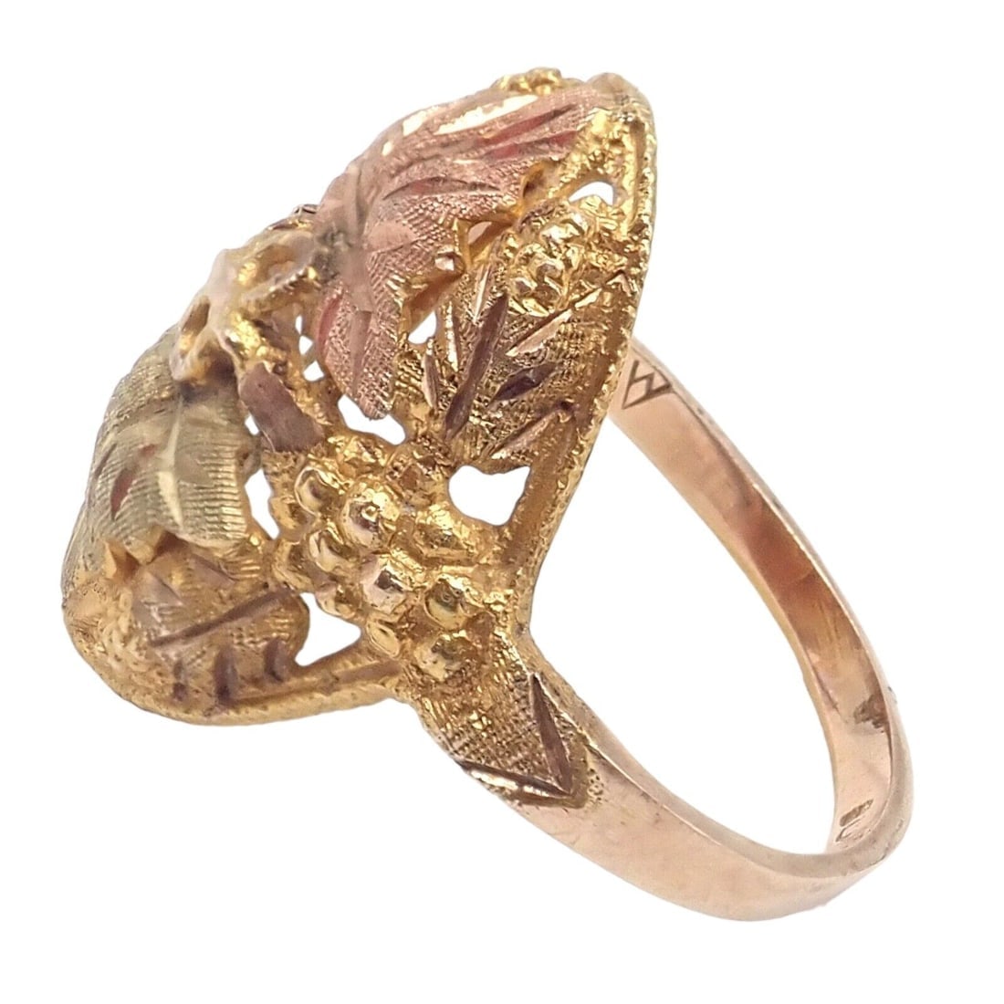 Vintage Estate 10k Multi Color Black Hills Gold Ring sz 5.5 (1 of 5)