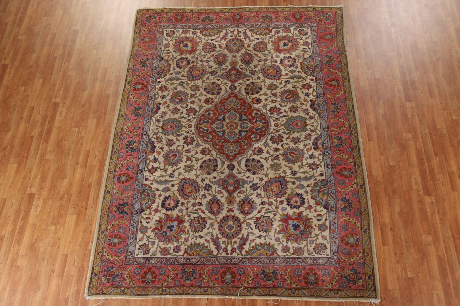 Antique Vegetable Dye Tabriz Persian Area Rug 8x11 - 3