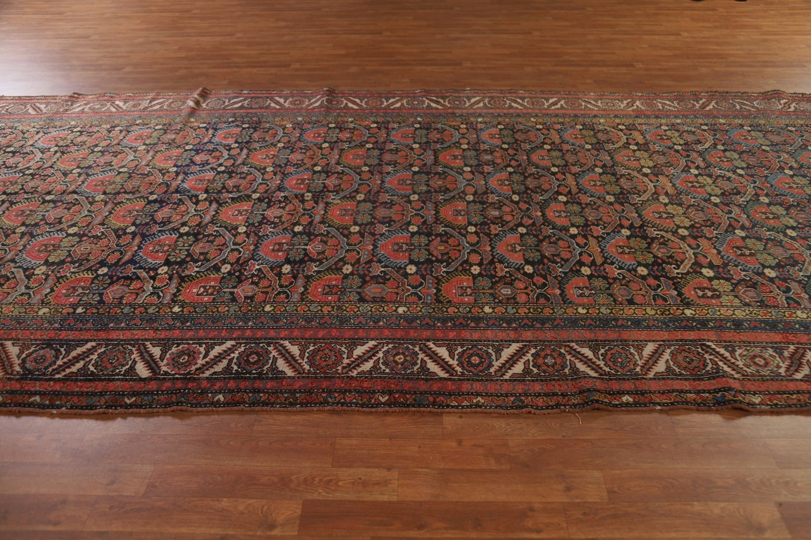 Pre-1900 Antique Malayer Vegetable Dye Persian Rug 7x20 - 14