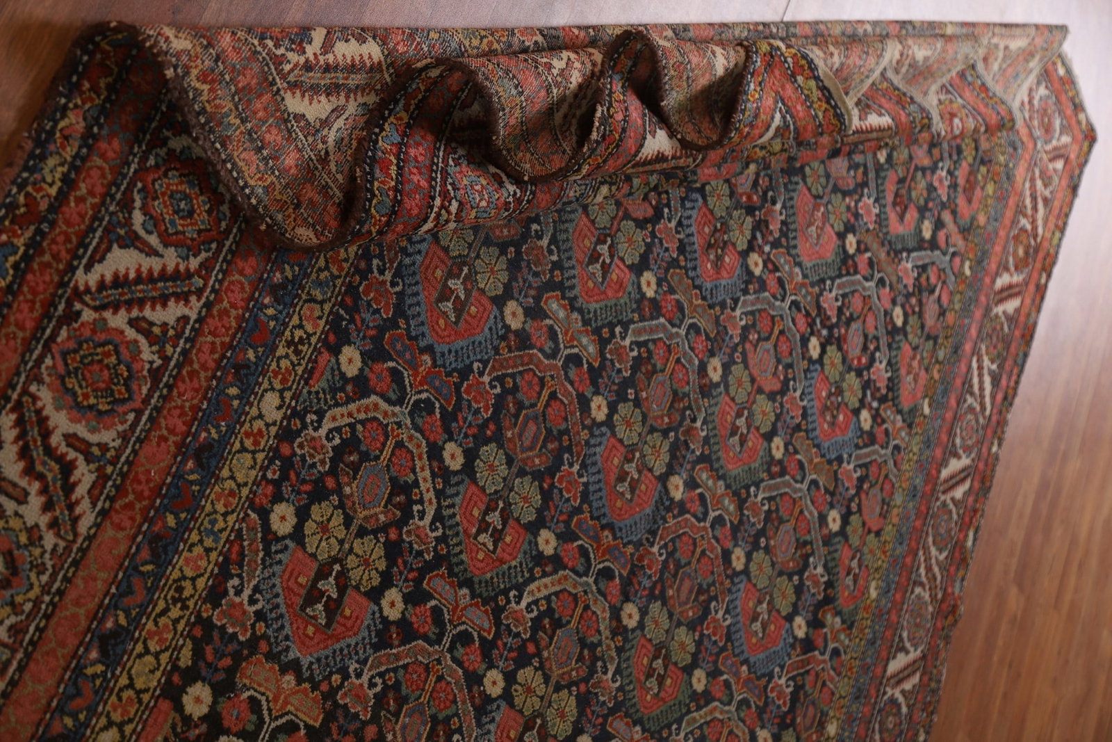 Pre-1900 Antique Malayer Vegetable Dye Persian Rug 7x20 - 17