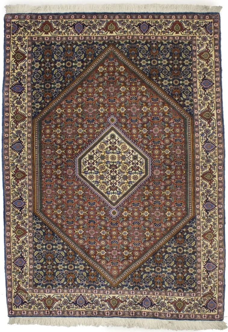 Vintage Floral Geometric 4X5'7 Bidjar Persian Rug (1 of 18)