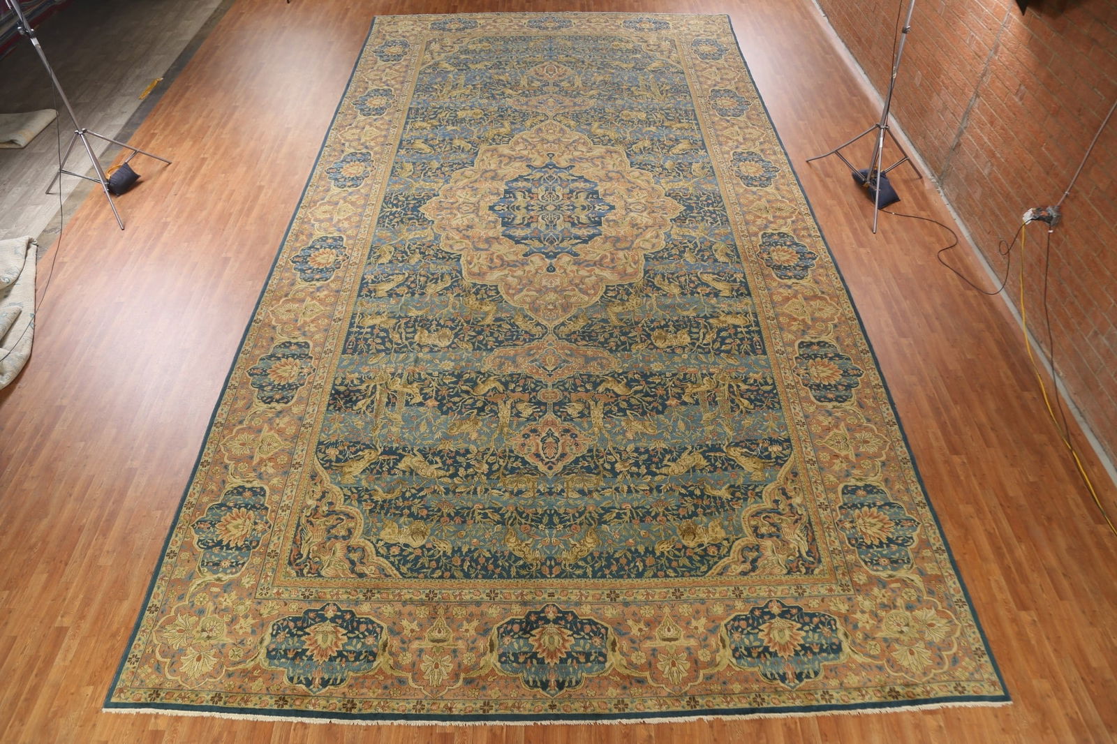 Pre-1900 Antique Palace Size Sultanabad Persian Rug 14x27 - 3