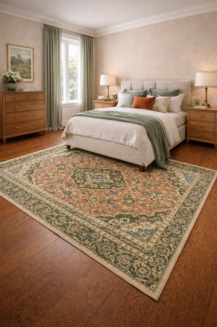 Semi Antique Floral Classic 5X8 Vintage Oriental Rug - 2