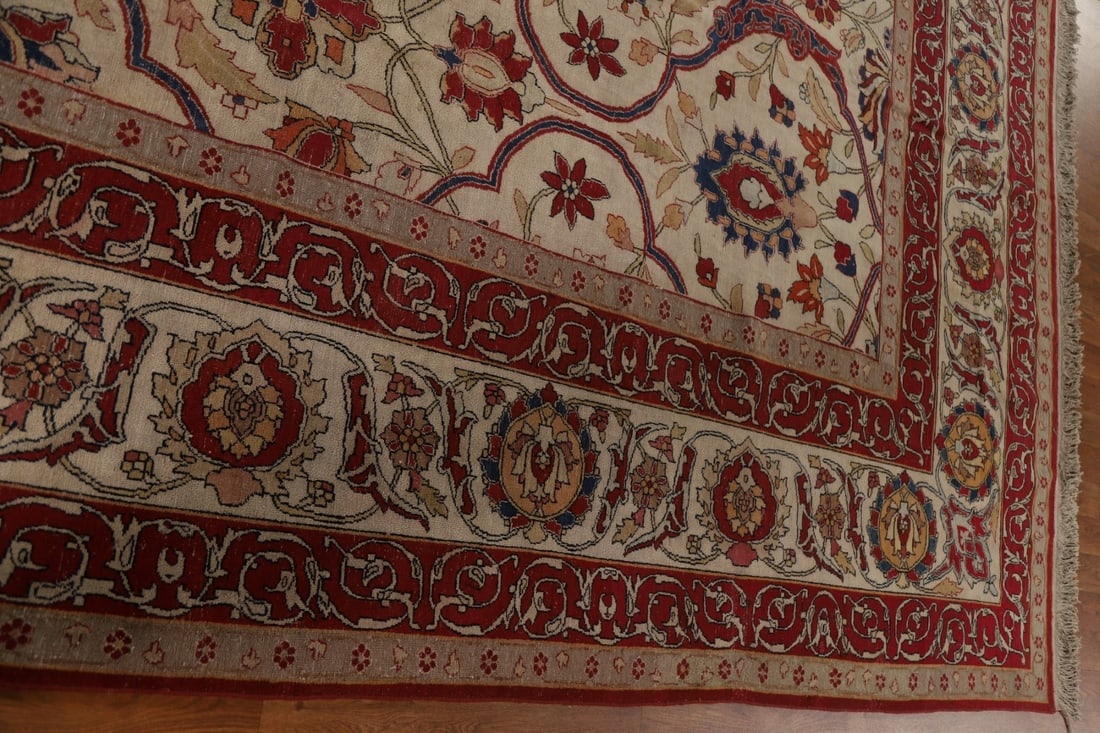 Pre-1900 Antique Kerman Lavar Vegetable Dye Persian Rug 12x14 - 16