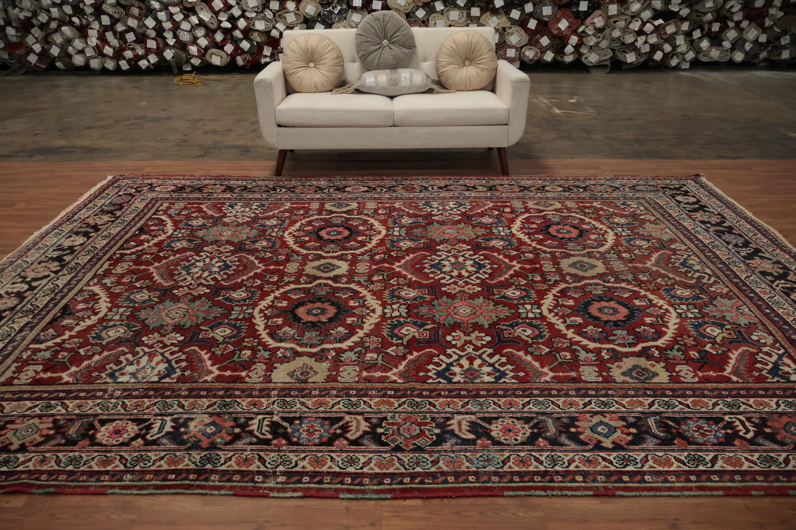 Antique Vegetable Dye Mahal Persian Area Rug 9x12 - 3