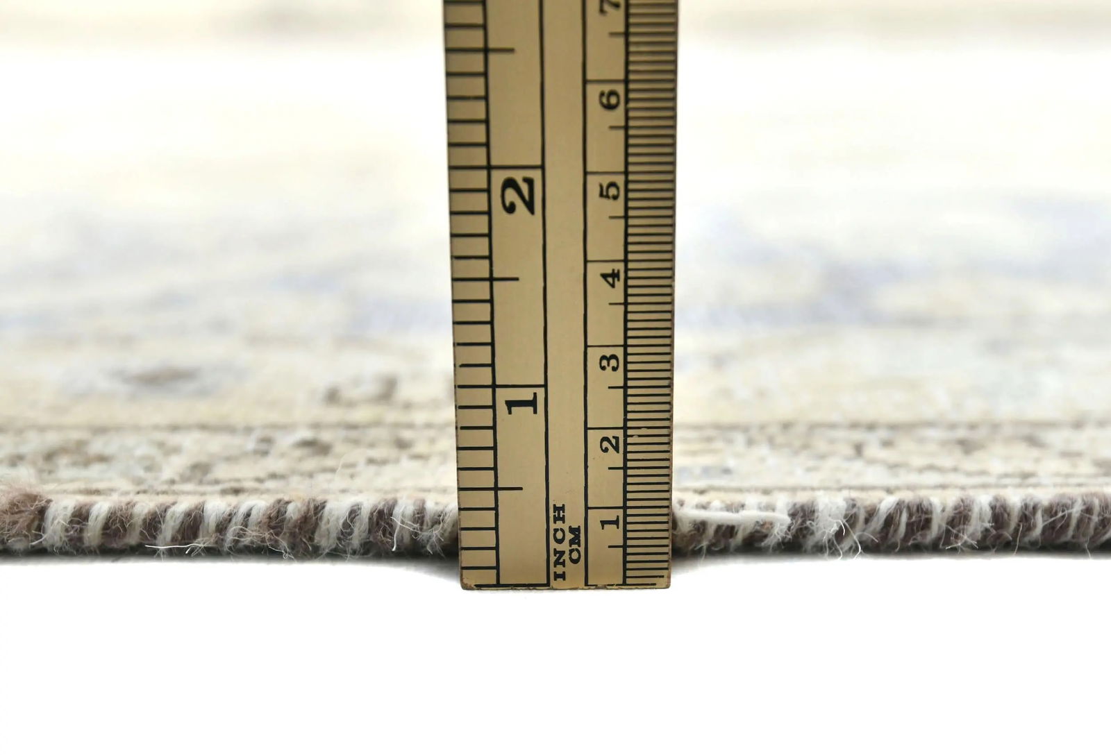 Muted Cream Floral 10X13 Distressed Vintage Oriental Rug - 10