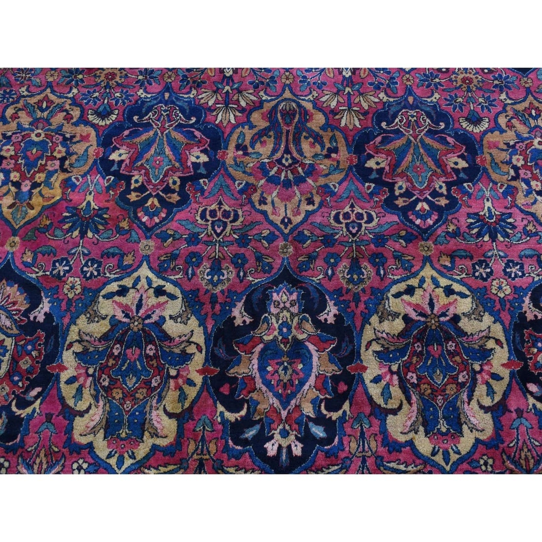 Pink Antique Persian Taftanjian Sarouk 300 KPSI Wool Hand Knotted Rug - 8
