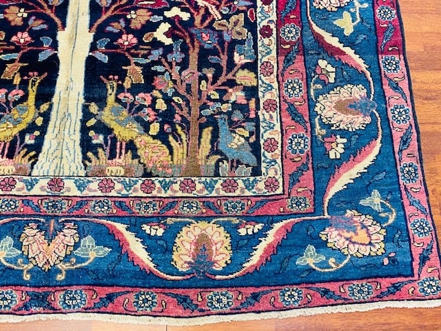 Antique Persian Bird of paradise Khorrasan Rug-2759 - 5