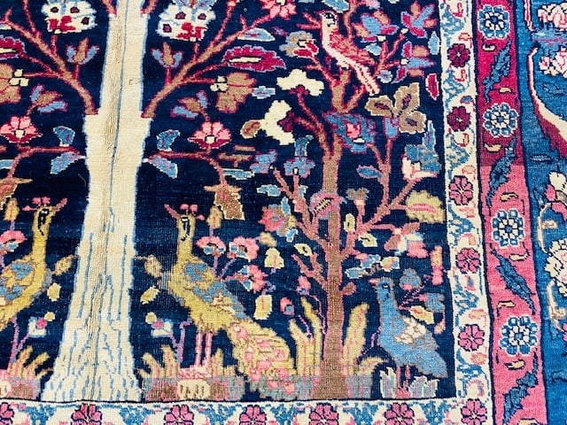 Antique Persian Bird of paradise Khorrasan Rug-2759 - 6